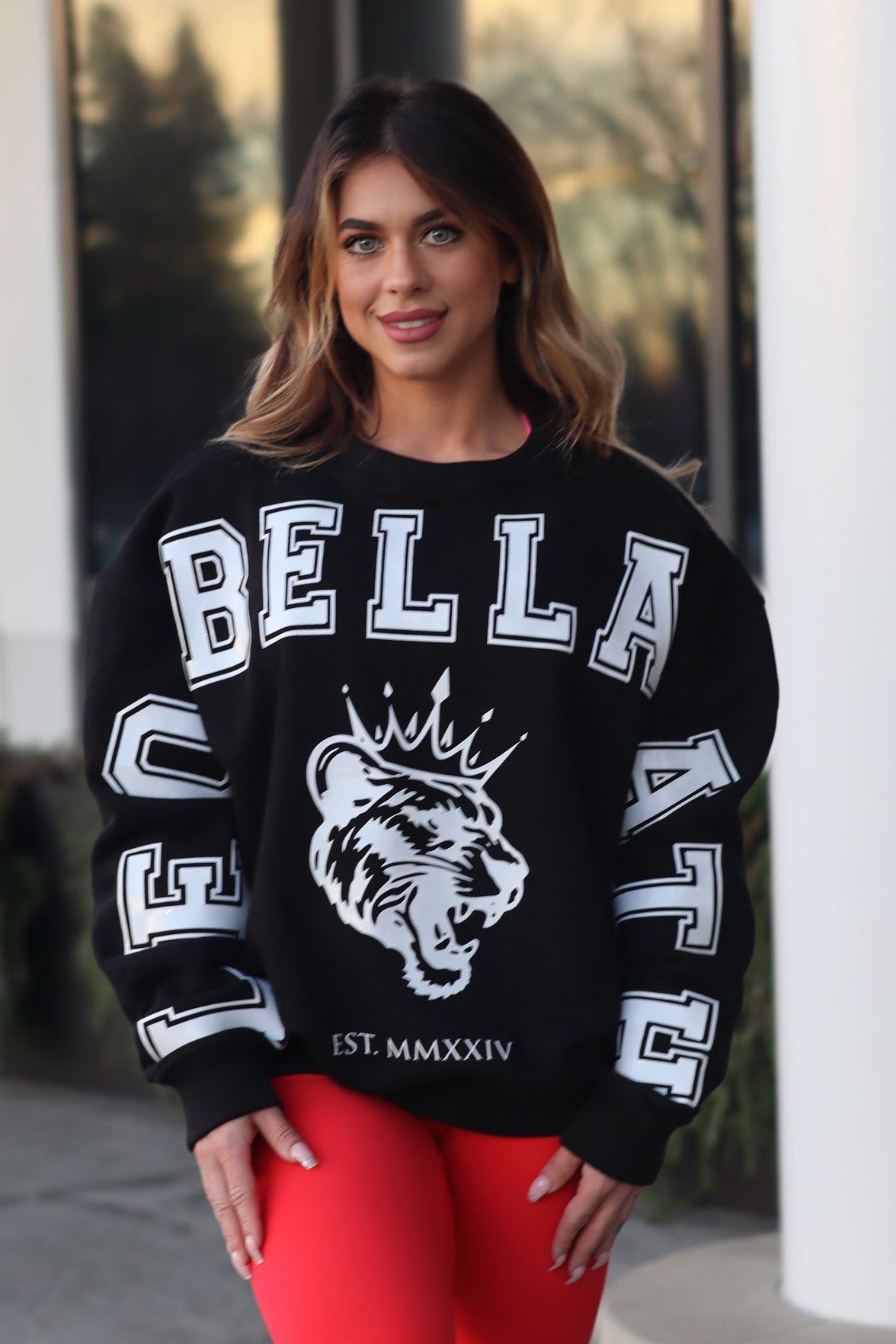 LeoBella Varsity Drop Shoulder Crewneck